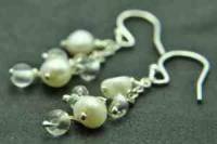 Pearl Crystal Chain Drop Earrings