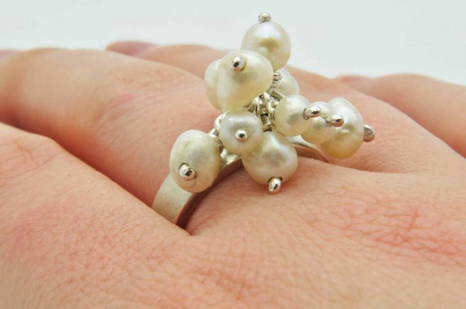 Pearl Cluster Ring