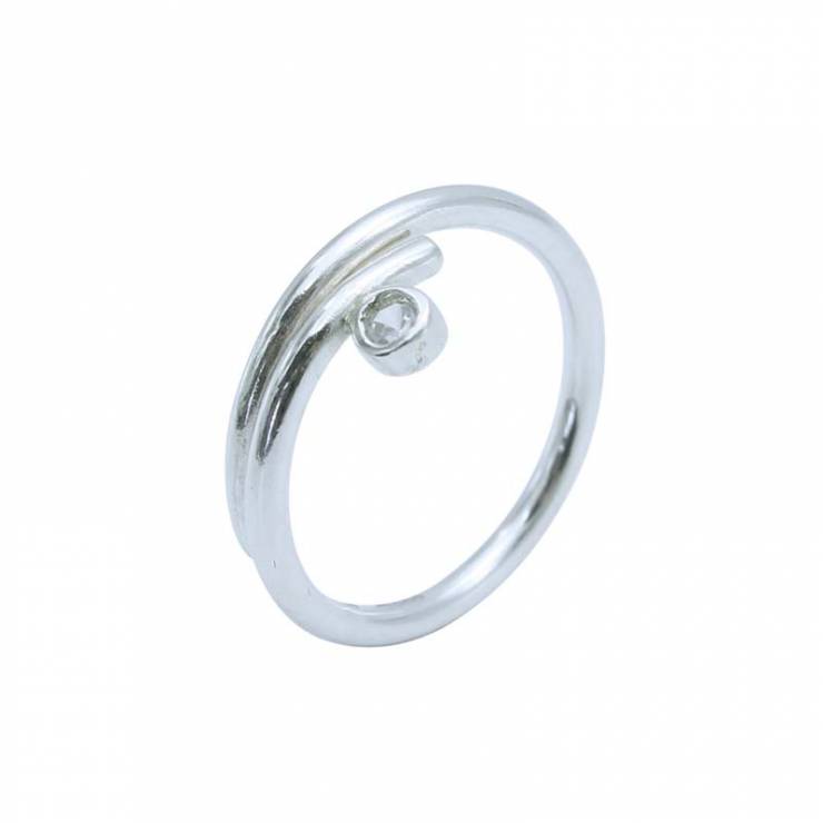 Wrap Silver CZ Ring