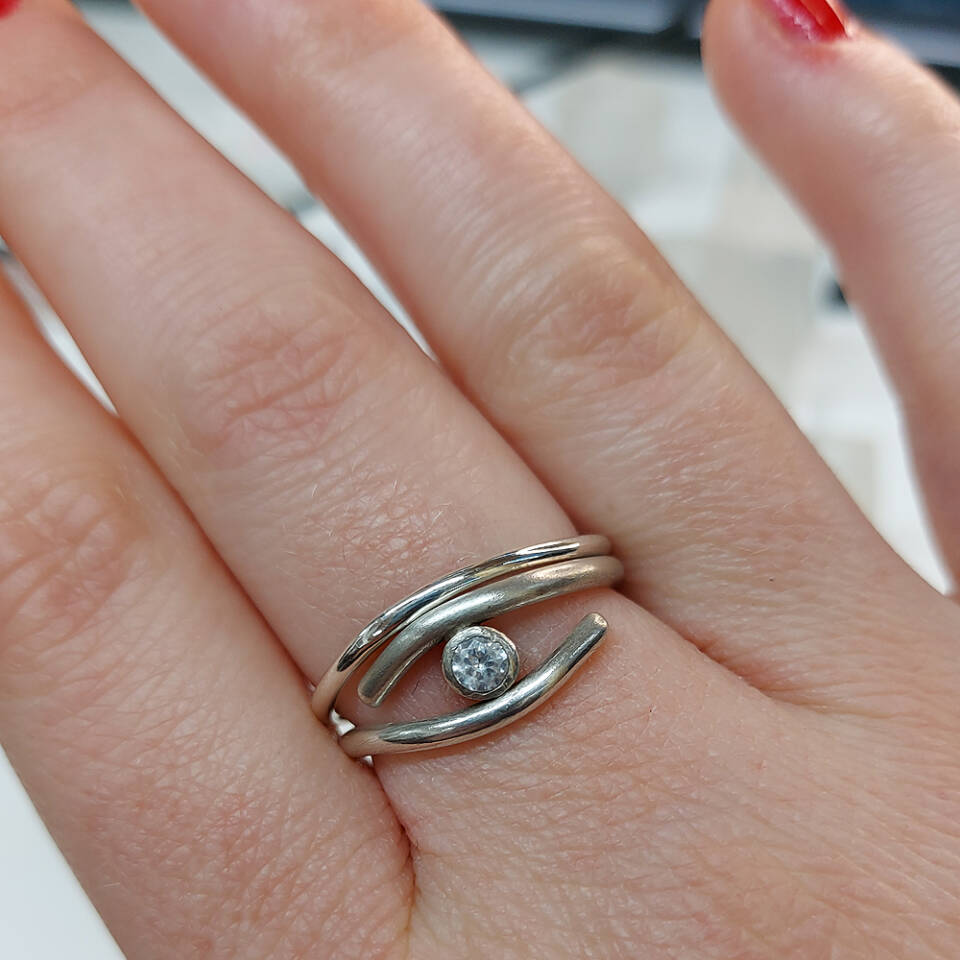 make your own wedding and engagement ring - silver eye ring