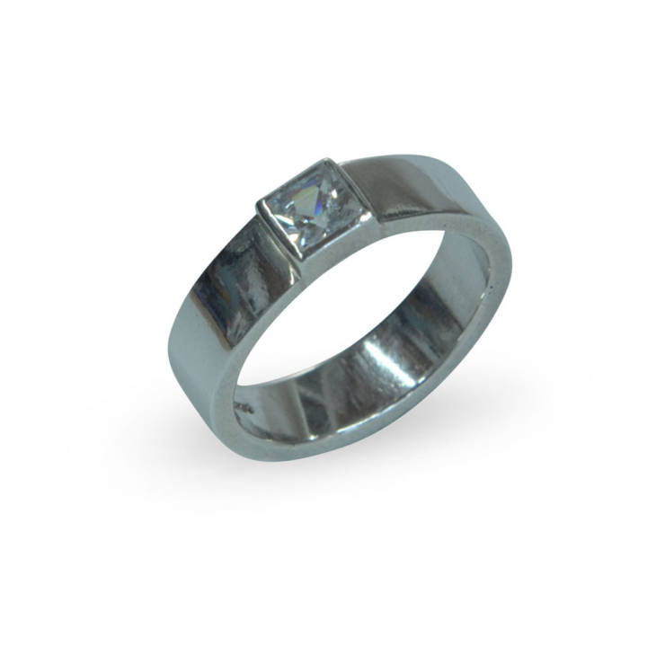 square cz engagement ring